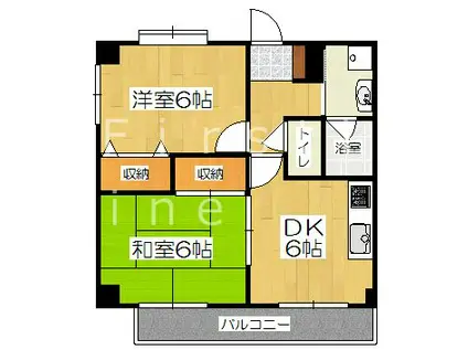 レナジア西京極(2DK/4階)の間取り写真