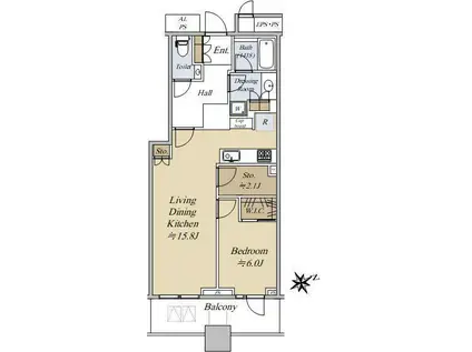 三田ガーデンヒルズ ウエストヒル(1LDK/2階)の間取り写真