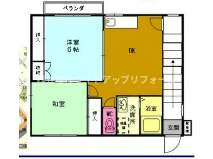 アントレ塚本(2DK/2階)の間取り写真