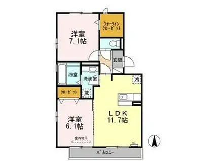 REFINO(2LDK/3階)の間取り写真