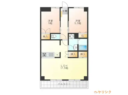 セレクトドゥ(2LDK/2階)の間取り写真