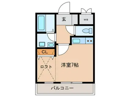 EXSONIA深江北町(ワンルーム/1階)の間取り写真