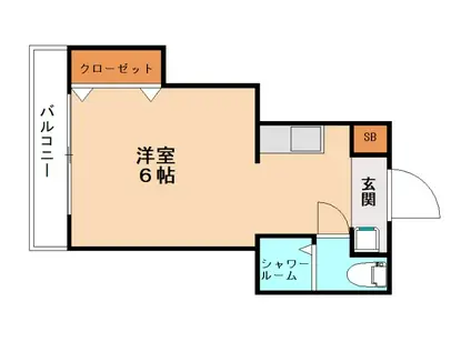 LIGARE KASHII(1DK/2階)の間取り写真