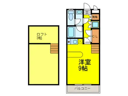 リバティハイム南大橋(ワンルーム/1階)の間取り写真