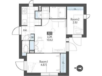 SUCCEED RESIDENCE KAMEIDO(2LDK/3階)の間取り写真