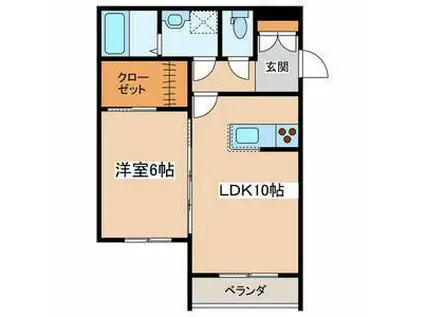 T&CO(1LDK/1階)の間取り写真