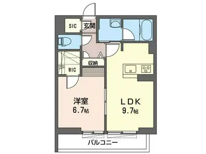 フェリシード湘南(1LDK/1階)の間取り写真
