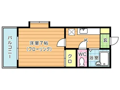 北九ビル(1K/4階)の間取り写真