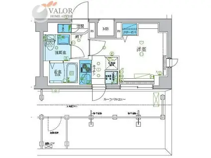 レグゼ梶ケ谷(1K/6階)の間取り写真