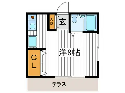 フェリース上石神井(ワンルーム/1階)の間取り写真