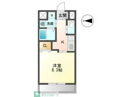 アペックスS.T.K(1K/2階)の間取り写真