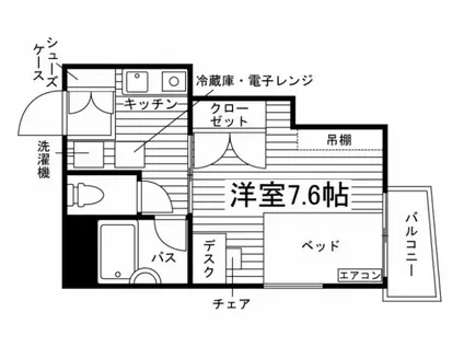 南天ポート(1K/3階)の間取り写真