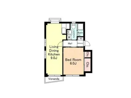 FLAT・AI(1LDK/3階)の間取り写真