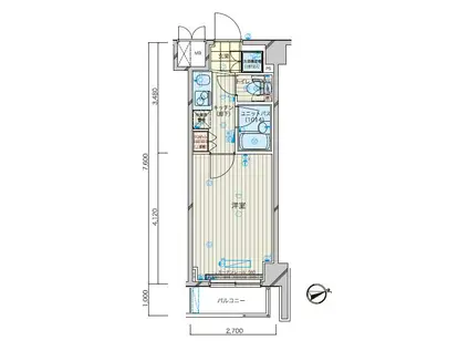 ルーブル野方伍番館(1K/1階)の間取り写真