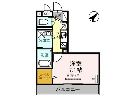 クレシア東川口(1K/3階)の間取り写真