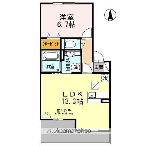 RE・EARTHの杜 かわ(1LDK/1階)の間取り写真