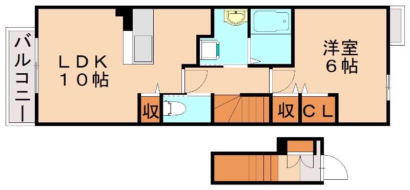 プランドール セゾン1(1LDK/2階)の間取り写真