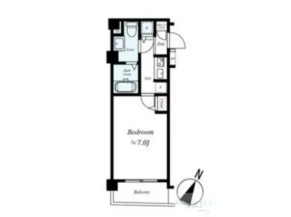 ガーラ新宿西落合(1K/1階)の間取り写真