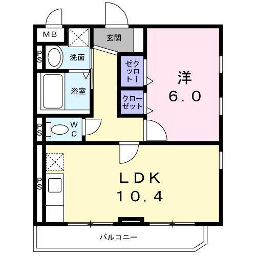 フォレストA.S(1LDK/3階)の間取り写真