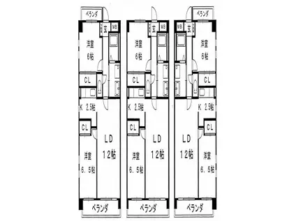 プランドール笠取(2LDK/3階)の間取り写真