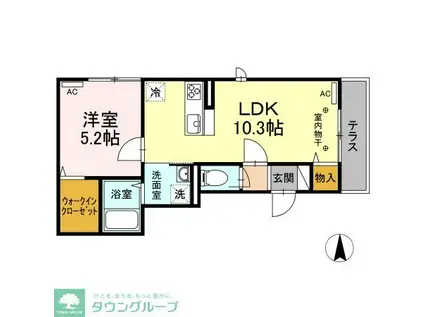 パストラーレ(1LDK/1階)の間取り写真