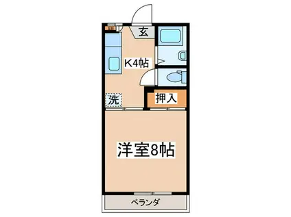 ドミールヤマミヤB(1K/2階)の間取り写真