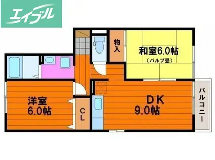 セジュール静(2DK/1階)の間取り写真