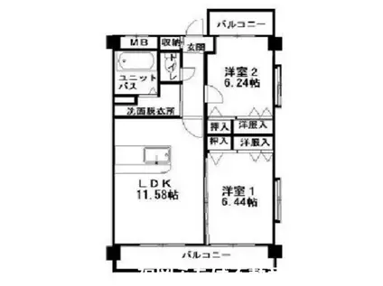 ＪＲ博多南線 博多南駅 徒歩37分 4階建 築18年(2LDK/4階)の間取り写真