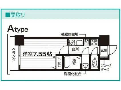 NASIC仙台東口(1K/3階)の間取り写真