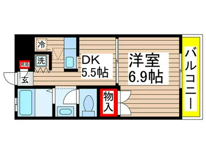 ラパークガーデン(1DK/2階)の間取り写真