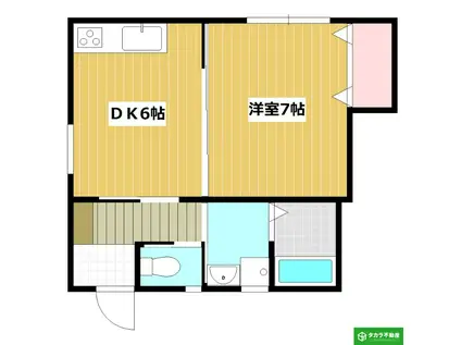 フォークローバーズ王子中町(1DK/1階)の間取り写真