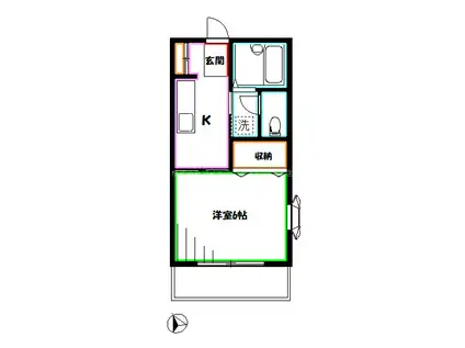 パナックス(1K/2階)の間取り写真