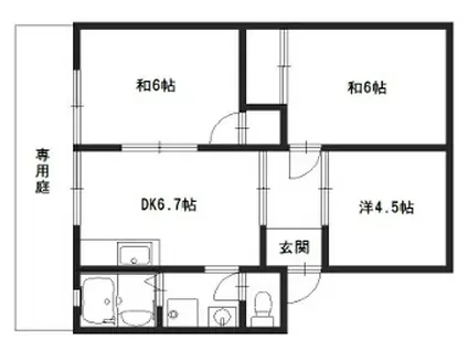 ハイアベニュー双葉C(3DK/1階)の間取り写真