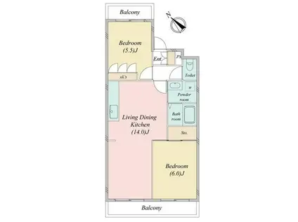 パストラール桜台(2LDK/1階)の間取り写真