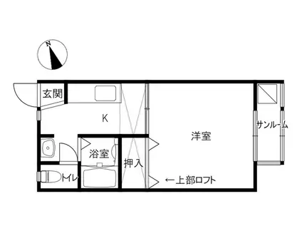 COUNTRYヒル(1K/2階)の間取り写真