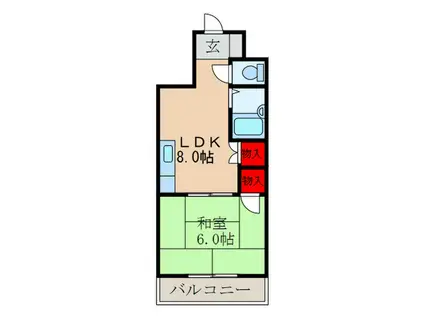 サンロイヤル柴島II(1LDK/2階)の間取り写真