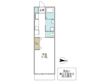 BOA SORTE(1K/2階)の間取り写真