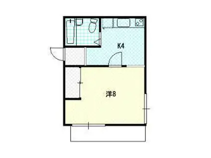 サンハイツカイチ(1DK/1階)の間取り写真