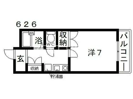 スクエアメゾン阪南(1K/6階)の間取り写真