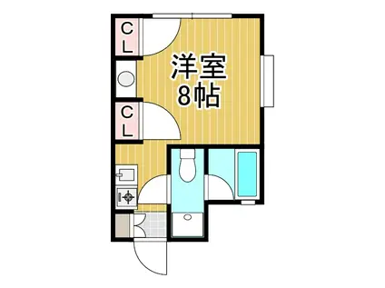 ベイウィング(ワンルーム/3階)の間取り写真