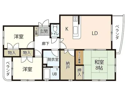 双葉ヒルズ比治山(3SLDK/2階)の間取り写真