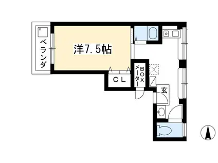 サナップ御所東(ワンルーム/2階)の間取り写真