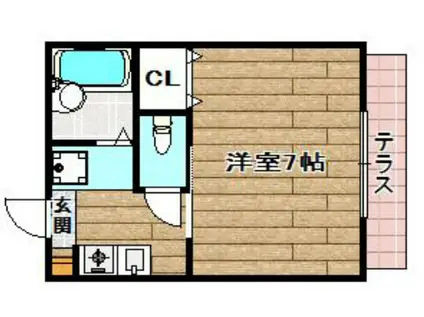 ディアス御影(1K/1階)の間取り写真