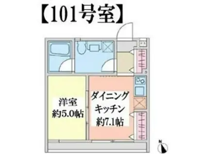 ヨーク所沢(1DK/1階)の間取り写真