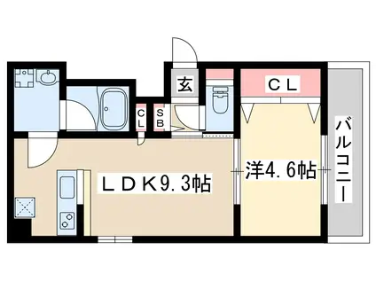 スプランディッド新大阪8(1LDK/2階)の間取り写真