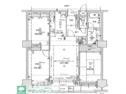 シンフォニア高崎城址(3LDK/7階)の間取り写真