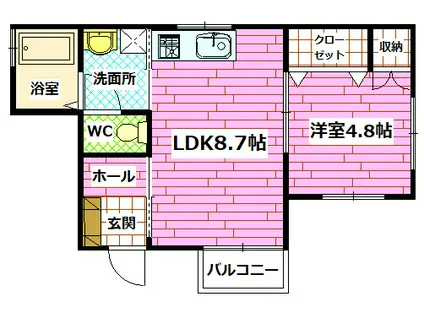 HEBEL MAISON YONEKAWA(1LDK/2階)の間取り写真