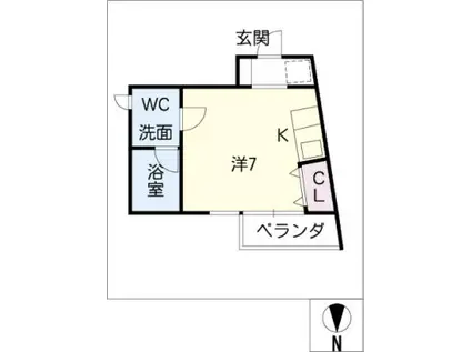 M-CUBE(ワンルーム/1階)の間取り写真