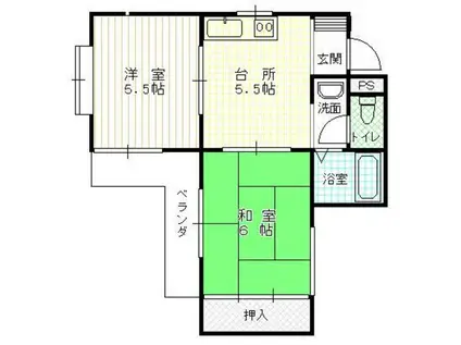 マーキス舞松原(2DK/3階)の間取り写真