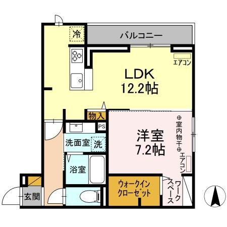 FERRO RISAIA(1LDK/3階)の間取り写真